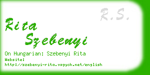 rita szebenyi business card